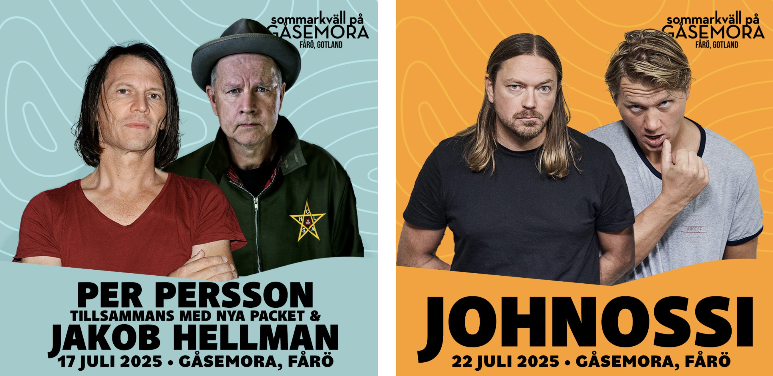 Konsert på Stora Gåsemora med Per Persson och Johnossi under sommaren 2025